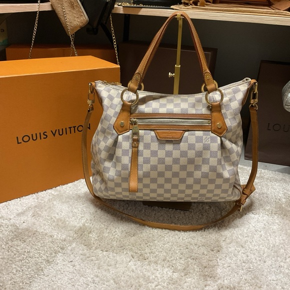 Louis Vuitton Damier Azur Evora MM Shoulder Bag COA and LV strap included - Picture 1 of 16